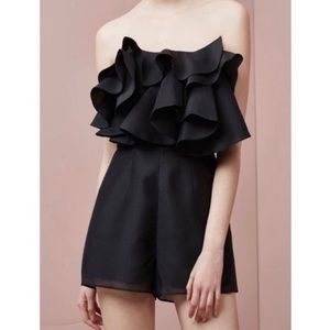 Keepsake the Label Black Ruffle Strapless Romper